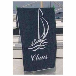 Two-Color Boat Towel with Jacquard Logo - Terry Tex
