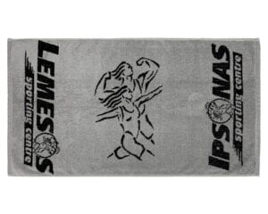 Two-Color Gym Towel with Jacquard Logo - Terry Tex