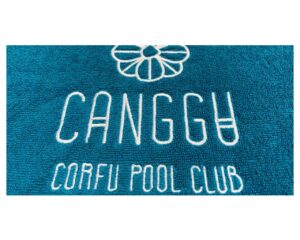 Monochrome Pool-Beach Towel with Embroidered Logo (1002) - Terry Tex