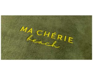 Monochrome Pool-Beach Towel with Embroidered Logo (1024) - Terry Tex