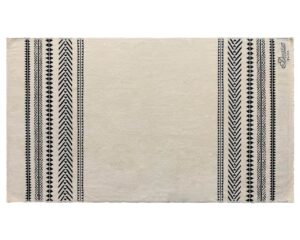 Monochrome Pool-Beach Towel with Coloured Jacquard Logo (1010) - Terry Tex