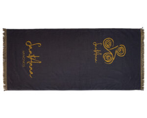 Bicolour Pool-Beach Towel with Jacquard Logo (1051) - Terry Tex