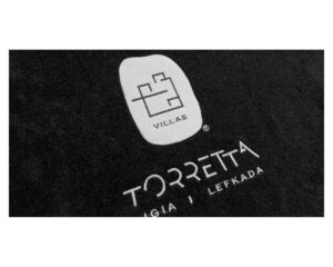Monochrome Pool-Beach Towel with Embroidered Logo (1013) - Terry Tex