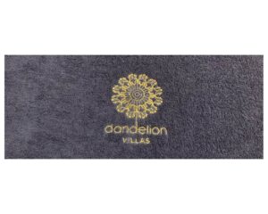 Monochrome Pool-Beach Towel with Embroidered Logo (1003) - Terry Tex